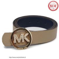 michael kors logo-medallion leer groot beige accessoires Topje Kopen k4usk959